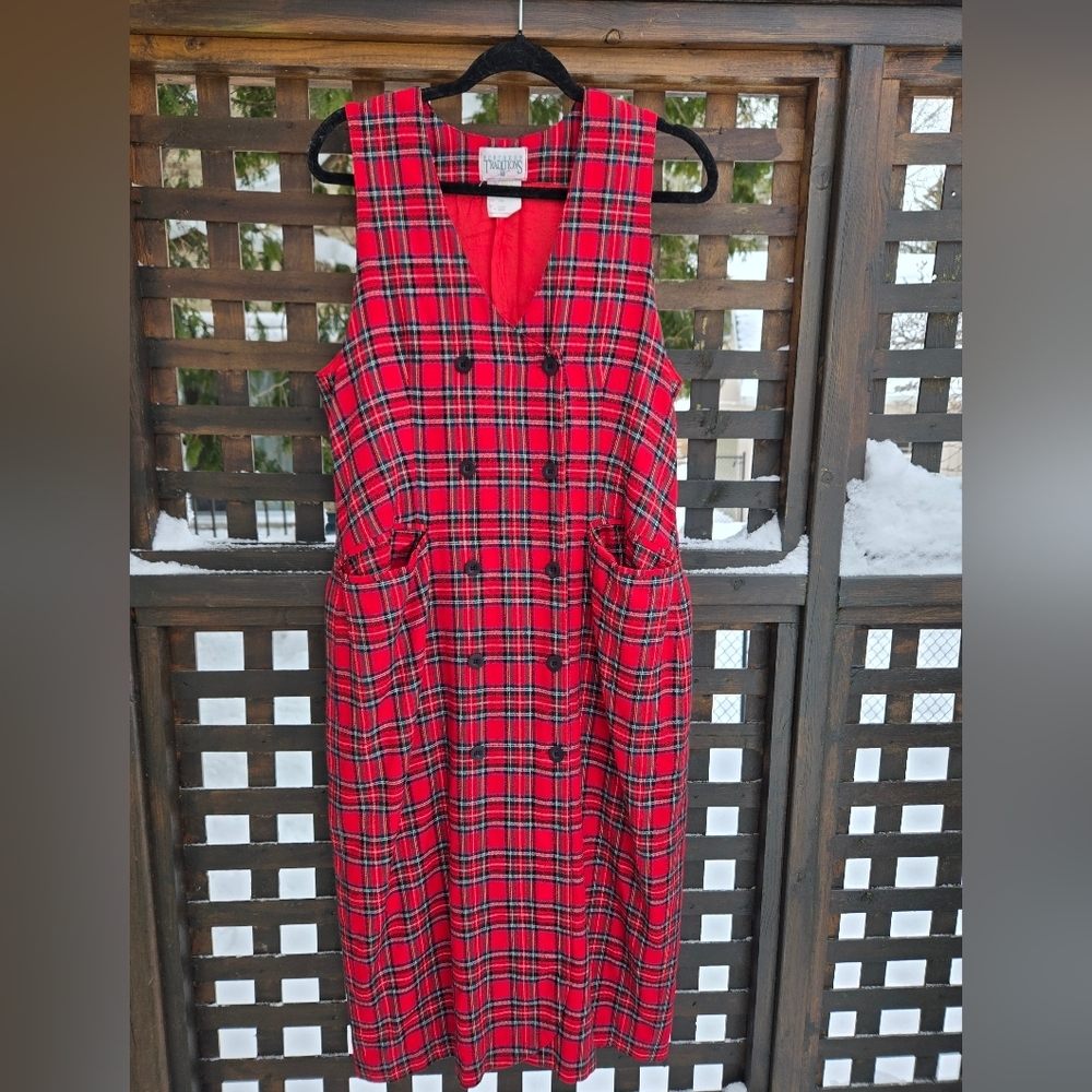 Vintage Plaid Jumper Dress